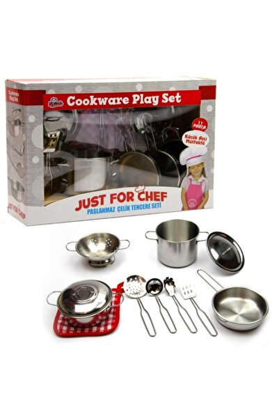 VARDEM OYUNCAK 11 Piece Stainless Steel Cookware Pan Set Educational Children...