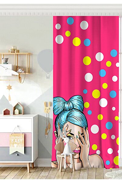 Realhomes Tek Kanat Pop Art Dijital Baskılı Bebek Odası Fon Perde