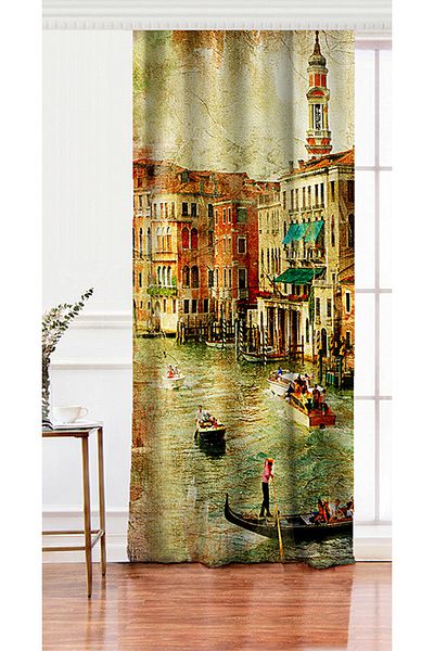 Realhomes Single Wing Special Design Digital Printed Modern Living Room Background Curtain
