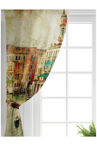 Realhomes Single Wing Special Design Digital Printed Modern Living Room Background Curtain