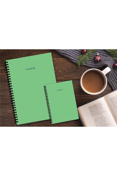 AKILLICA 64 Sheet Lined 2-Piece Spiral Notebook Set - Green