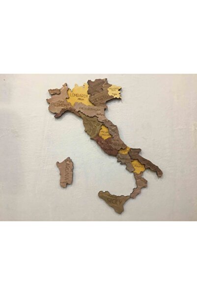 MapofX Ahşap Italya Haritası