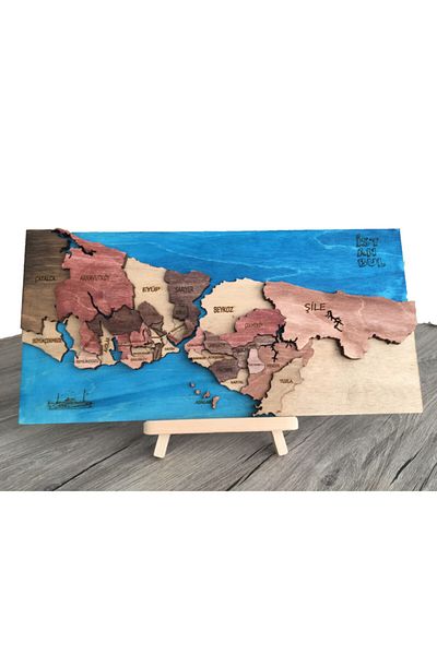 MapofX Wooden Istanbul Map
