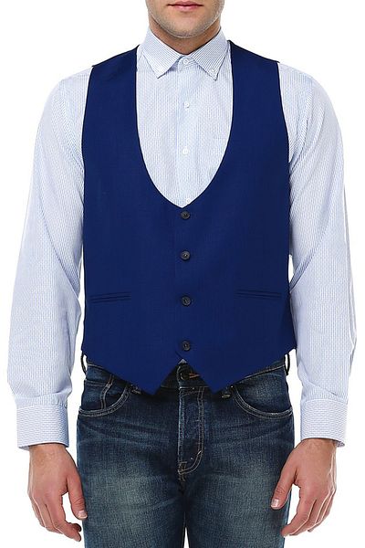 Varetta Men's Navy Blue Slim Sports Cut Vest