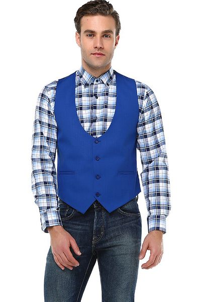 Varetta Men's Lord Blue Slim Fit Vest