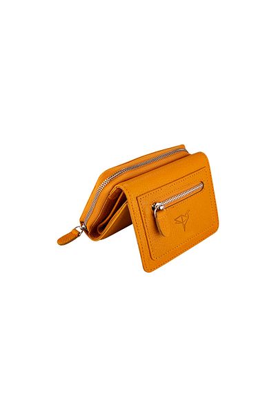 Garbalia Genuine Leather Mustard Yellow Women's Money Portfolio