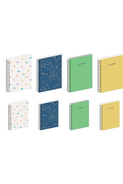 AKILLICA 64 Sheets Lined 8-Piece Spiral Notebook Set
