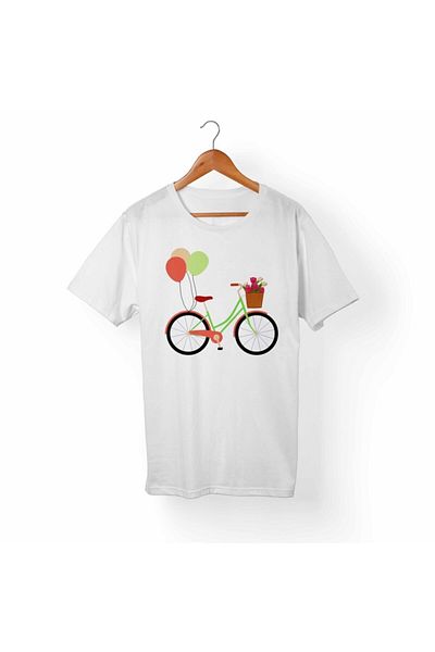 Alfa Tshirt Λευκό μπλουζάκι Unisex Bicycle με στάμπα