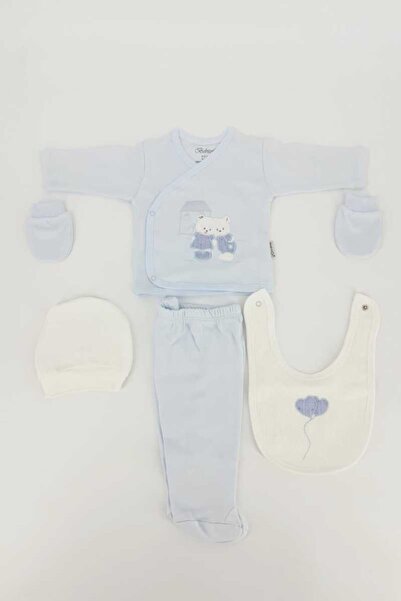 Bebitof Unisex Bebek 5'li Zıbın Set Evli Ayıcık