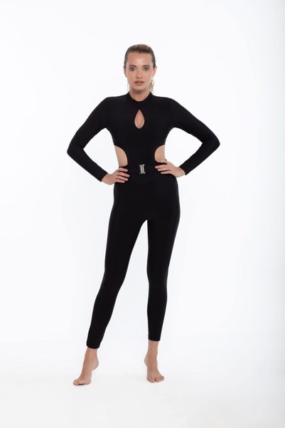 ESMERALDA'S LEGGINGS Women's Clara Black Tights - Jumpsuit