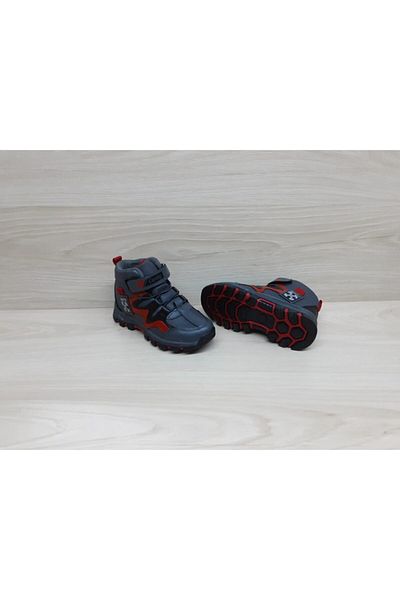 Carby Unisex Παιδικά Γκρι Ψηλά Αθλητικά Μποτάκια 9525