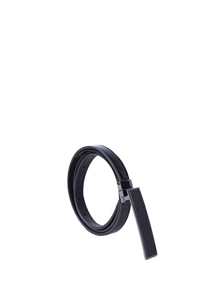 Calvin Klein Kadın Siyah Enamel Plaque Kemer 85 cm Zw0zw00080