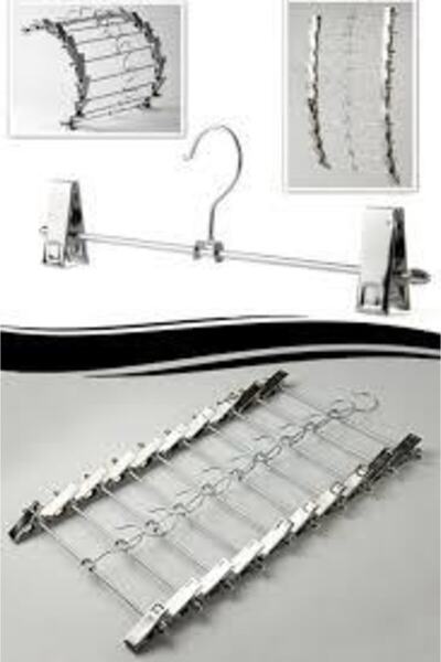 epazzar Pantolon Ve Etek Elbise Askısı Mandallı Klipsli Askı 3 Adet 732622