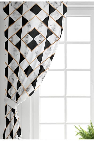 Realhomes Perdele de fundal pentru living modern, cu o singură aripă, cu design special