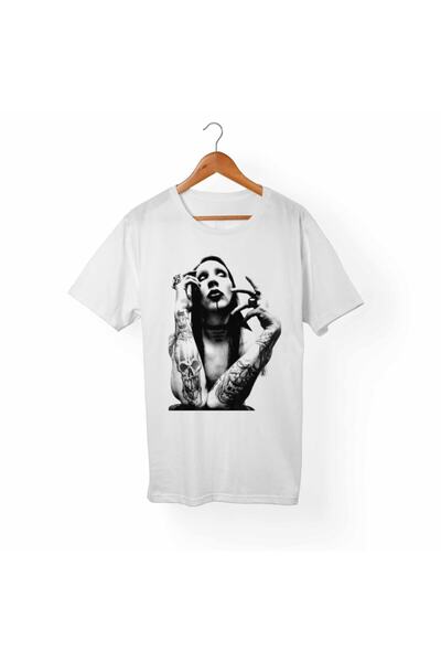 Alfa Tshirt تي شيرت مارلين مانسون أبيض للرجال