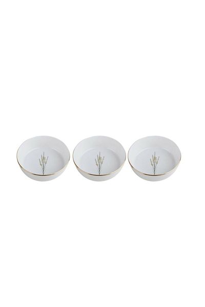 Porland Botanical Set of 3 - Pit Plate/Bowl Patterned 16cm
