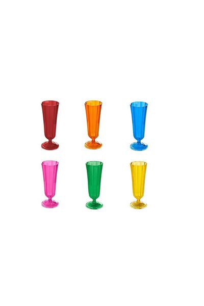 Porland Morocco 6 Color Set of 6 Flute Glasses