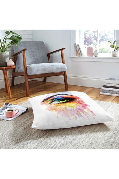 Realhomes Pernă decorativă imprimată digitală pentru podea cu motiv de gene verzi