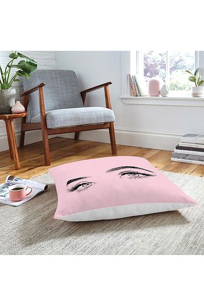 Realhomes Pernă de podea cu design special cu motiv de gene pe podea roz