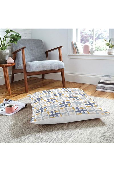 Realhomes Pernă de podea imprimată digital cu design special colorat cu desen geometric
