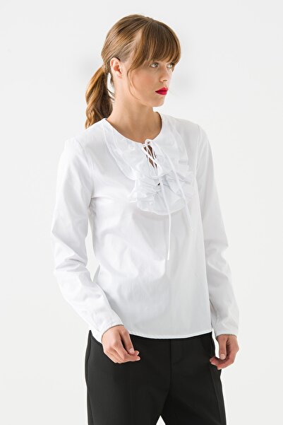 Jus De Pommes Kadın Beyaz Poplin Bluz