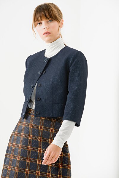 Jus De Pommes Kadın Lacivert Kısa Ceket