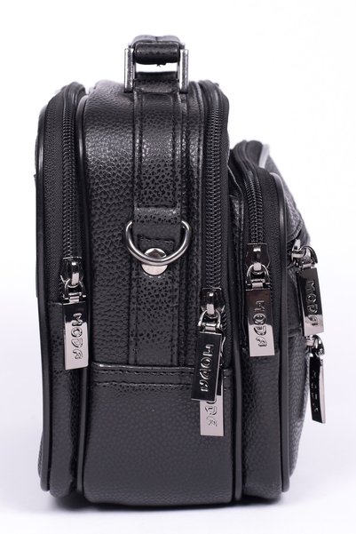 Moda Çanta Men's Black Faux Leather Strap Bag Bu-41