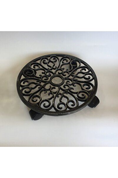 IDYLLHOME Metal Saksı Altı Tekerlekli Damacana Altlığı Saksı Altlığı Çiçek Standı Döküm Dekoratif Ürün