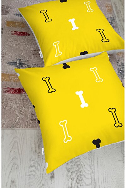 Realhomes Büyük Kemik Desenli Dijital Baskılı Modern Hayvan Yer Minderi (1000...