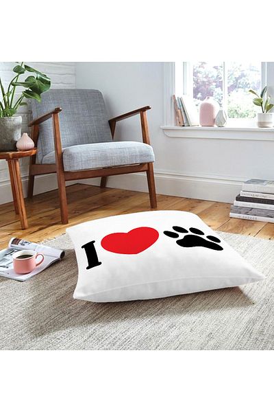 Realhomes I Love Perna de podea cu animale moderne cu imprimare digitală cu imprimeu digital (1000 gr umplută în interior)