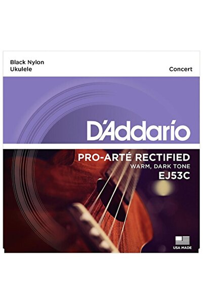 Daddario Daddarıo Ej53c Ukulele Tel Seti, Hawaıan / Concert, Black Nylon,