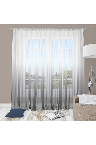 Alacastore Woven Transparent Printed Gradient Series Tulle Curtain