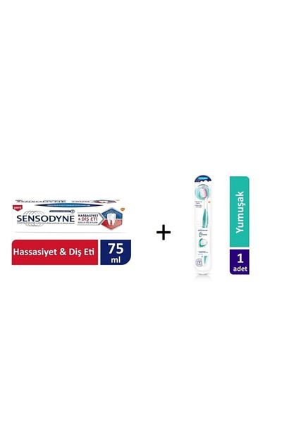 Sensodyne فرشاة أسنان ناعمة - حساسية اللثة ومعجونها