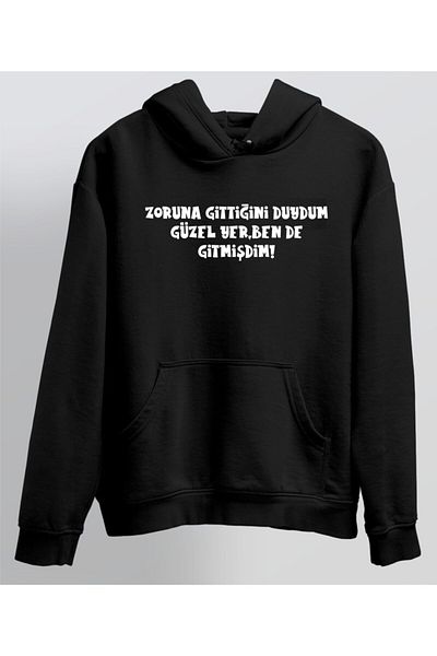 venüsdijital Hanorac negru unisex cu glugă