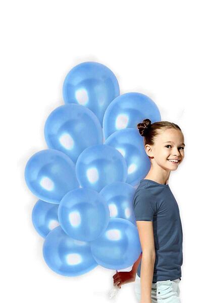 Parti dolabı Blue Color Metallic Balloon 5 Pack
