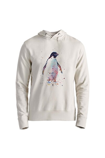 Alfa Tshirt Unisex Kids Ecru Penguin Printed Sweatshirt