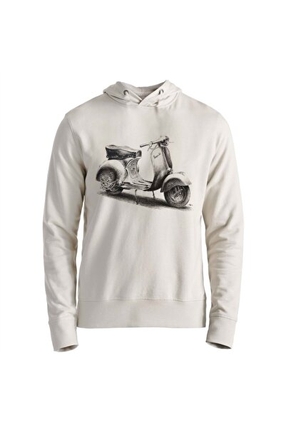 Alfa Tshirt Unisex Kids Ecru Vespa Printed Sweatshirt