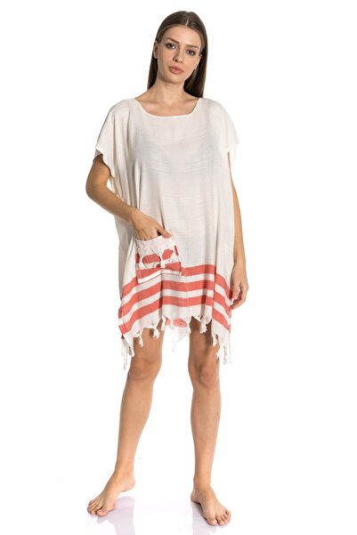 Handorra Cămașă de noapte din bumbac alb țesut pentru femei