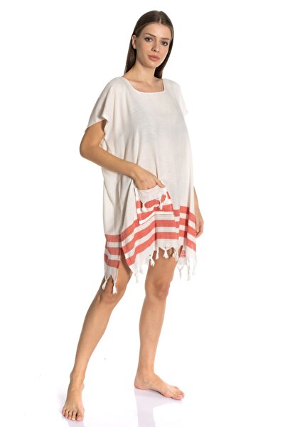 Handorra Cămașă de noapte din bumbac alb țesut pentru femei