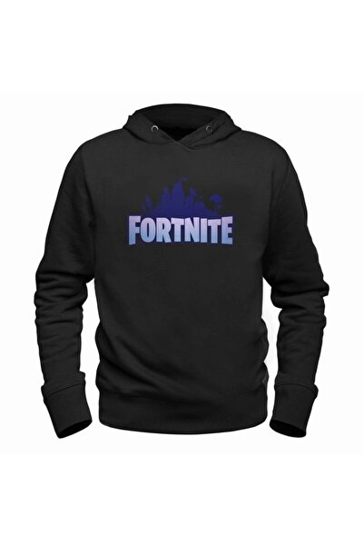 Alfa Tshirt Unisex Kids Black Fortnite Hooded Sweatshirt