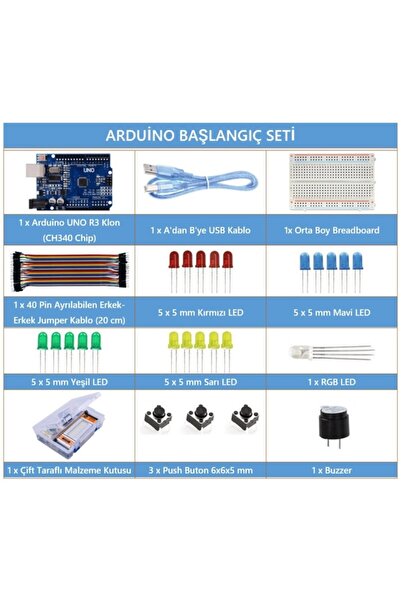 AtölyeRobotik Arduino Başlangıç Seti (online Udemy Arduino Kursu Hediyeli)