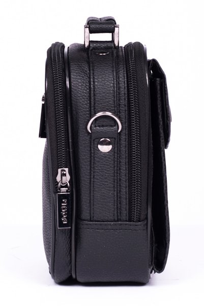Moda Çanta Men's Black Faux Leather Sling Bag