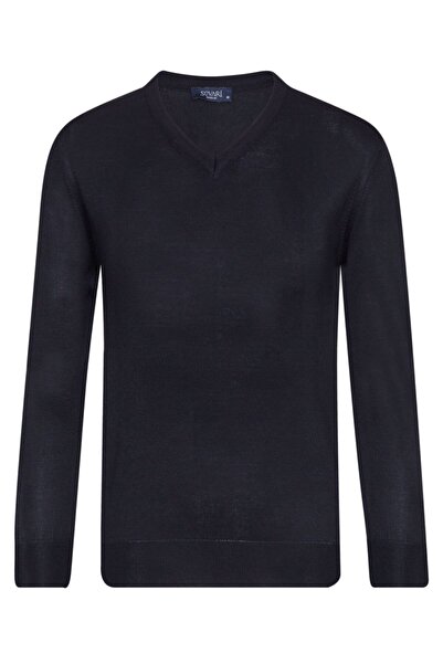 SÜVARİ Erkek Lacivert V Yaka Triko Kazak