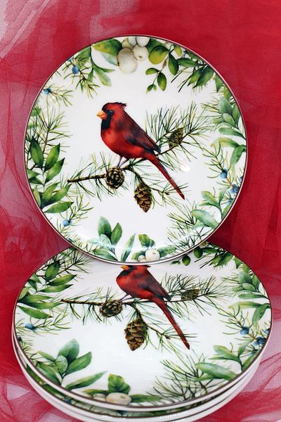 Bursa Porselen Dekor New Year Series 4 Piece Cake Plate