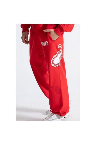 Ghetto off limits Unisex Red Paisley Jogger Sweatpants