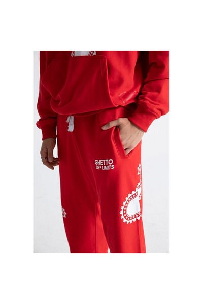 Ghetto off limits Unisex Red Paisley Jogger Sweatpants