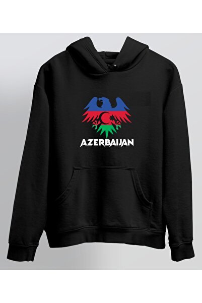 venüsdijital Crna majica sa orlom Azerbejdžana Štampano Sa kapuljačom