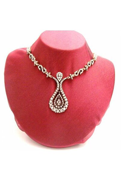 Aşina Gümüş Yeni Yıl Hediyesi Elmas Montür Hürrem Sultan Osmanlı Lalesi Kolye...