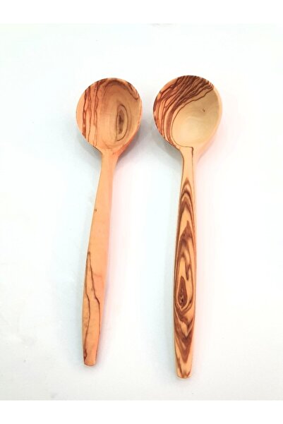İKİ KAŞIK Olive Ladle Spoon Set, 2 Wooden Ladles, 29 and 31 cm Olive Spoon