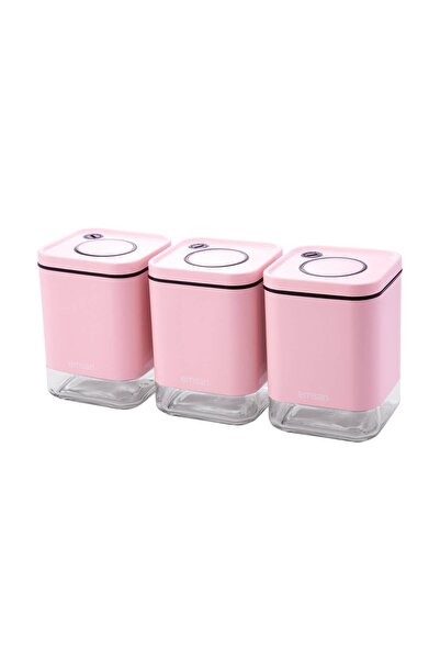 Emsan Plaza 3lü Küçük Kavanoz Seti Baby Pink